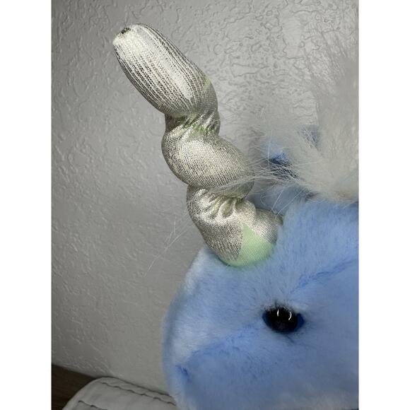 2007 Animal Alley Toys R Us Stars Unicorn Stuffed Animal Plush Blue White 18" - Picture 3 of 10
